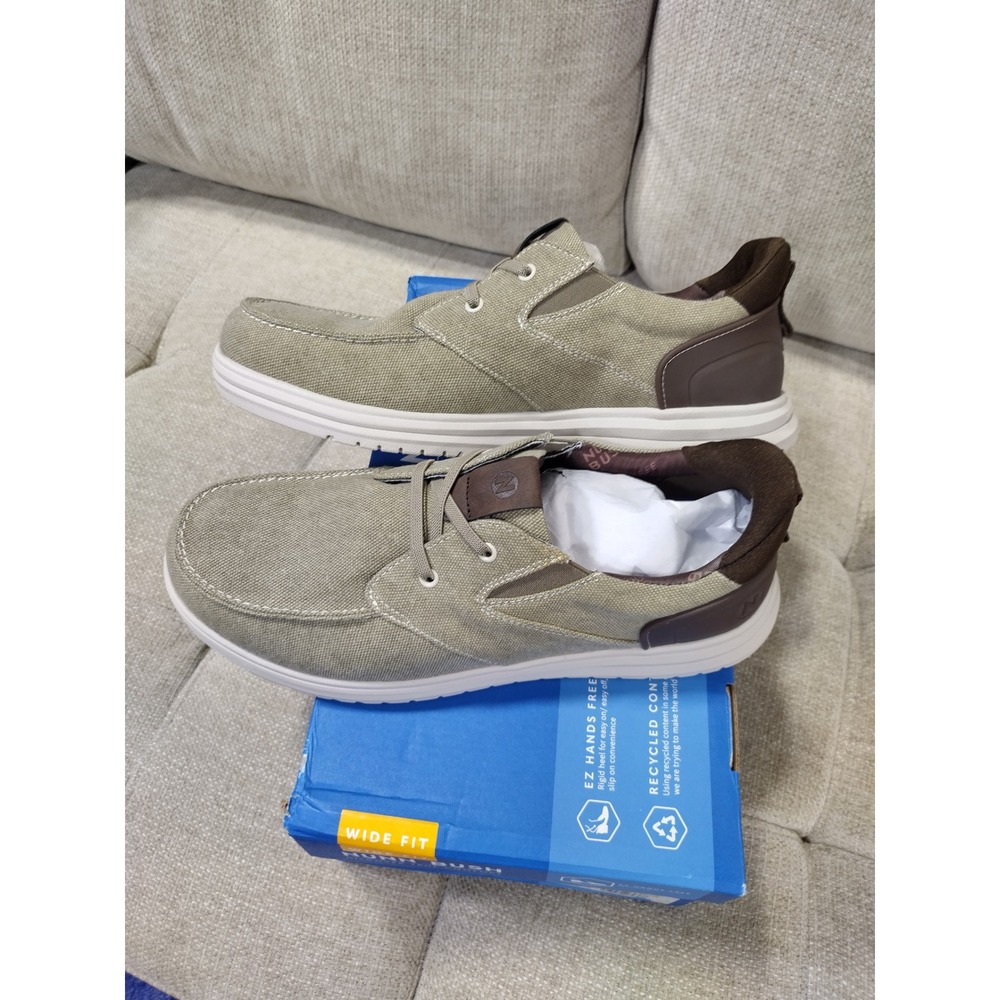 Nunn Bush Brew City EZ OX Mens 10 W Stone Multi Canvas Slip On Sneakers - Picture 2 of 7